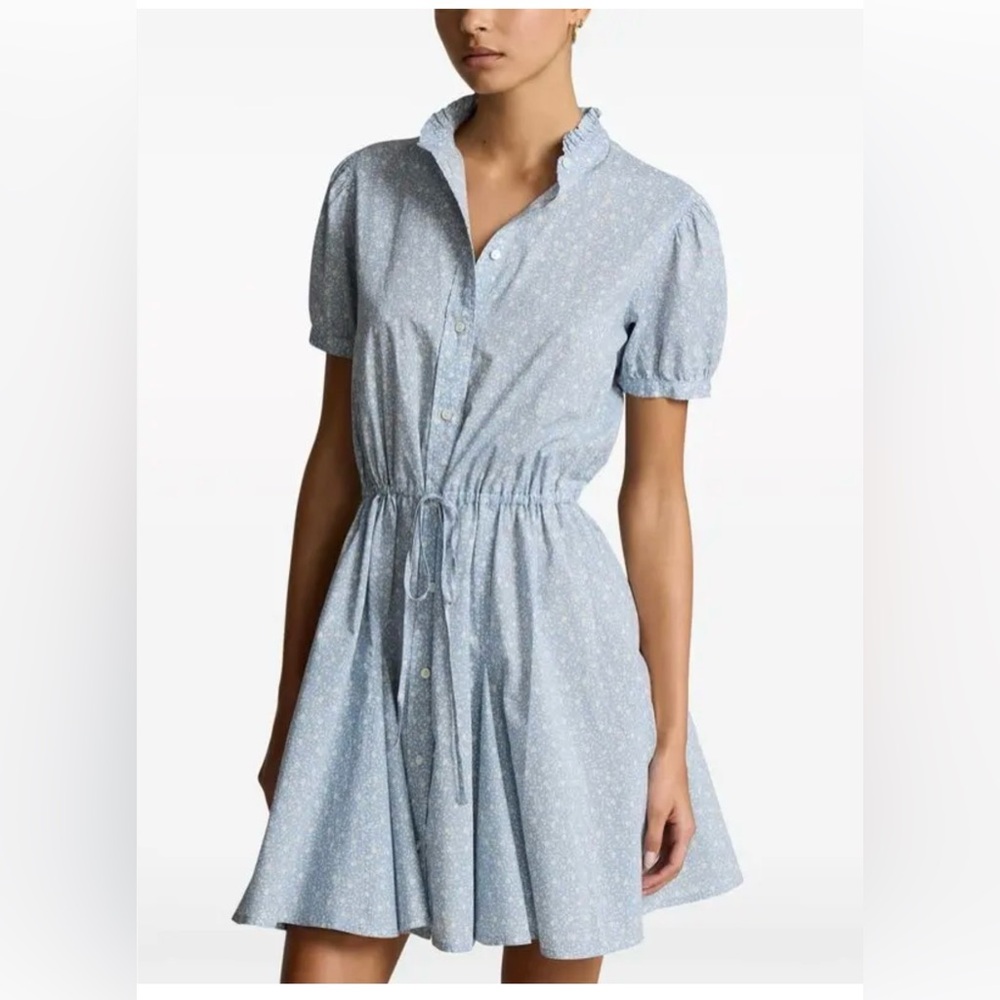 Polo Ralph Lauren Blue Floral Shirt Dress NWT Size 6